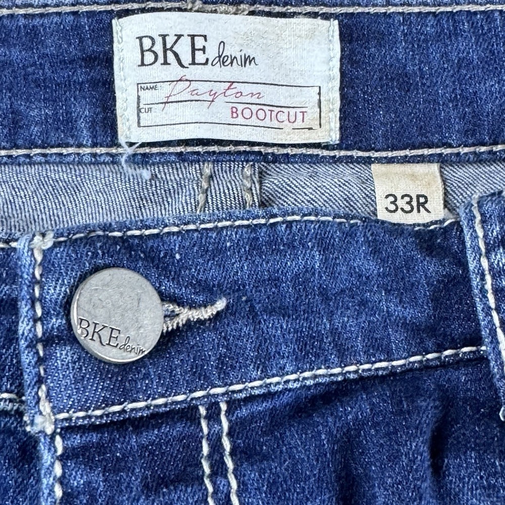 BKE Payton Women's Bootcut Jeans Dark Wash Whiskering 33x31.5 - Picture 4 of 10